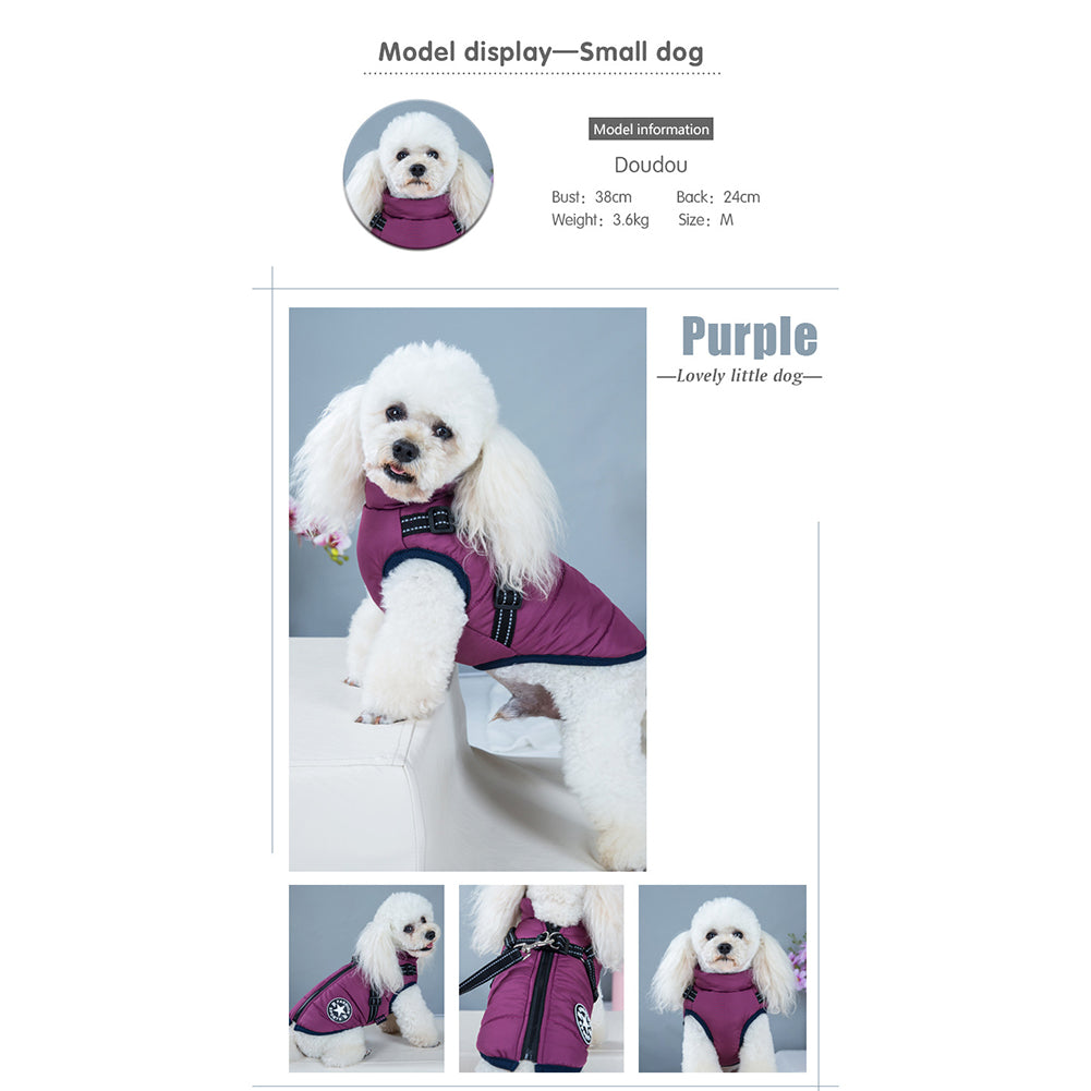 ( Black Friday Sale-40%OFF ) Pawbibi Sport - Waterproof Winter Jacket with Built-in Harness