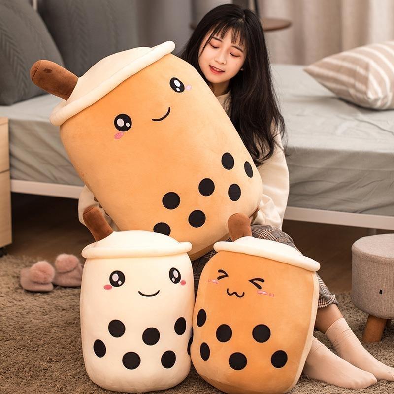 10-27inch Cute Cartoon Real-Life Bubble Tea Cup Shaped Pillow