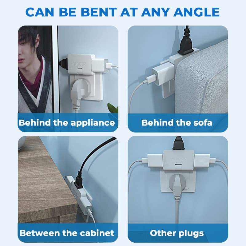 180 Degree Rotating 3 Way Flat Wall Outlet