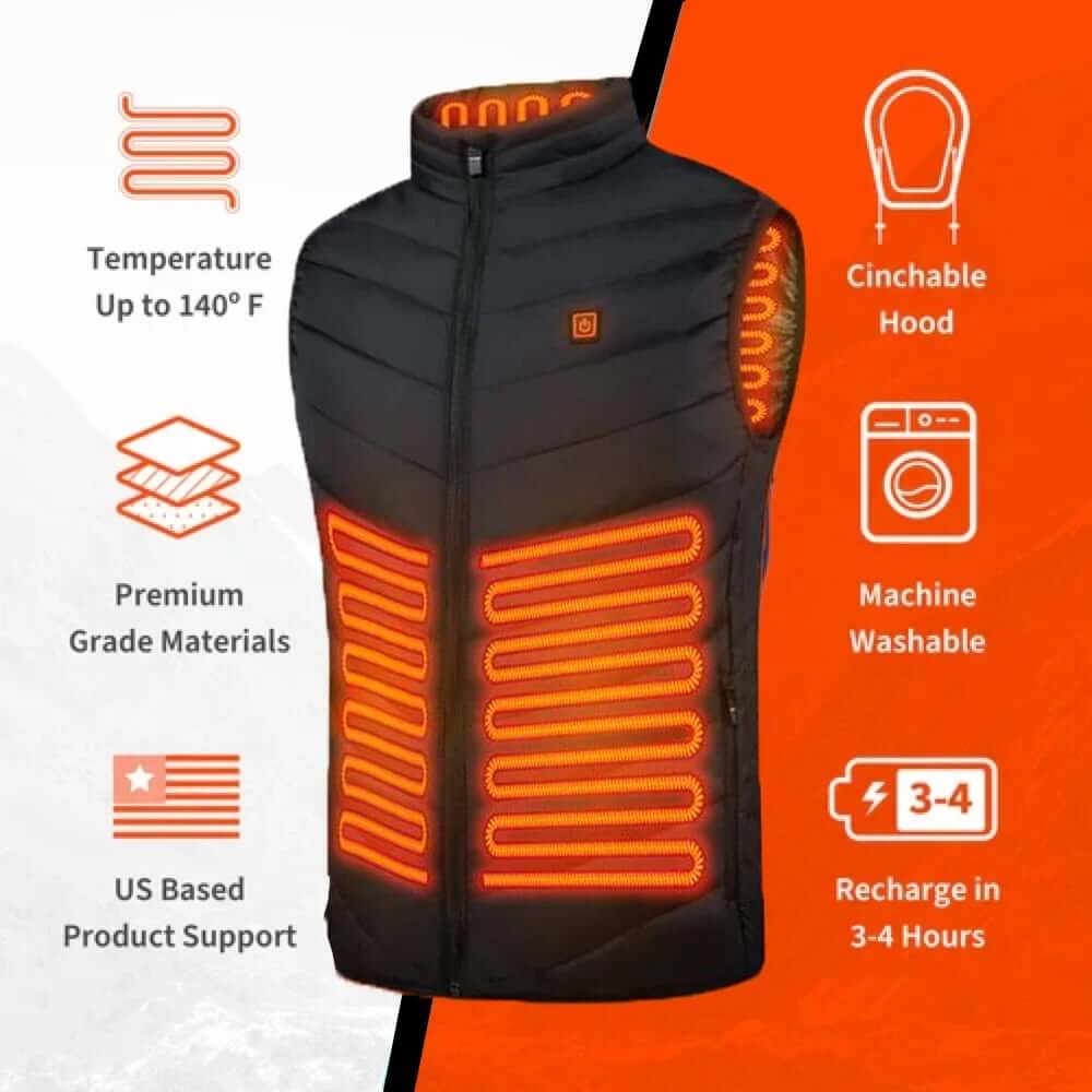 2022 Updated Version Two-touch LED Controller Heated Vest For Men & Women With Battery Pack (with batteries)