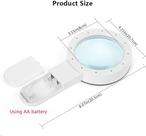 20X Optical Magnifying Glass With LED Light