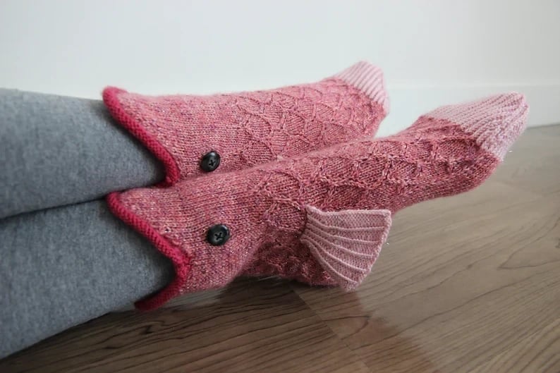 3D Knit Crocodile Socks