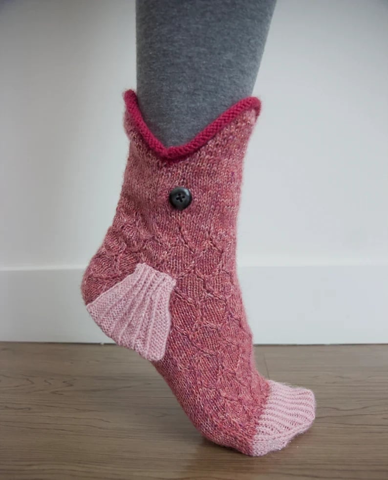 3D Knit Crocodile Socks