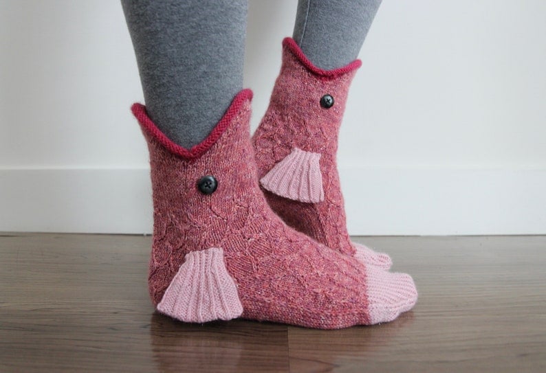 3D Knit Crocodile Socks