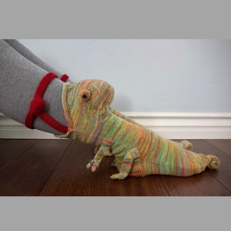 3D Knit Crocodile Socks