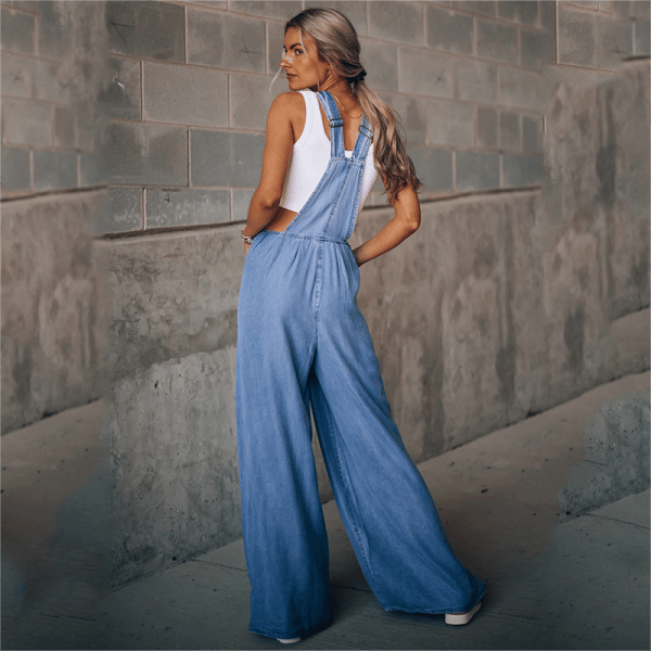 49% OFF- Women's Loose Adjustable Strap Wide Leg Denim