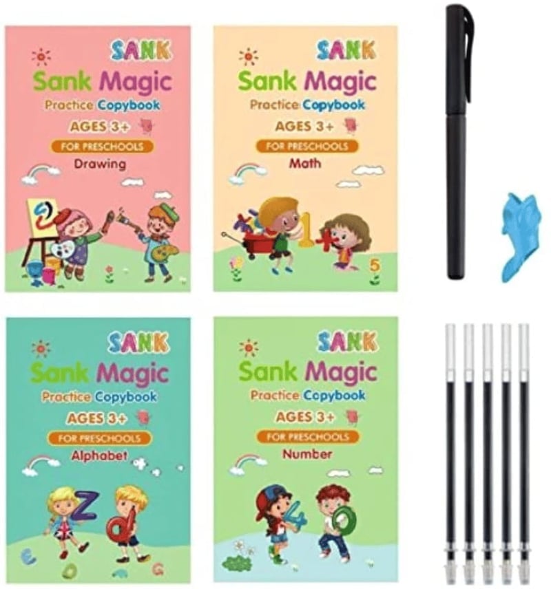 (49%OFF SALE ENDING SOON) Magic Practice Copybook (4 Pack) + Magic Pen