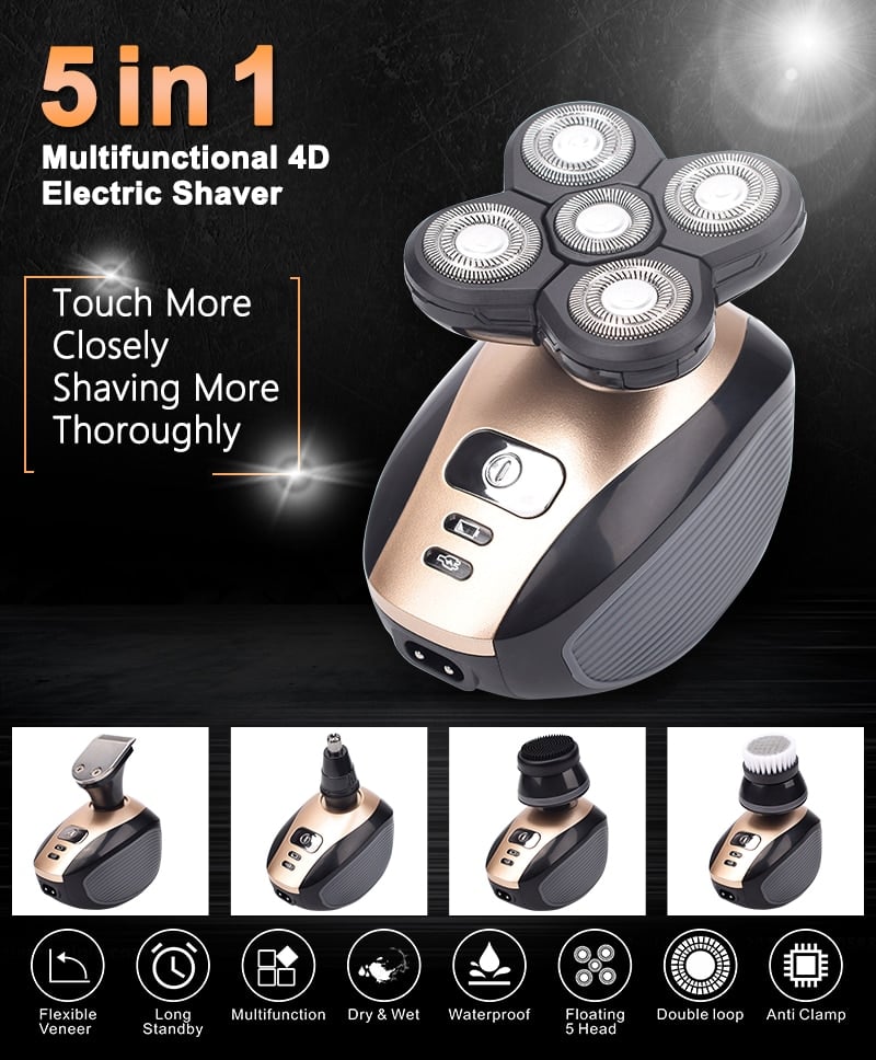 5 In 1 Multifunctional 4D Electric Shaver