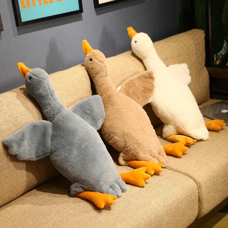 50-130cm Giant Cute Animal Stuffed Duck Plush Toys Fluffy Sleep Pillow