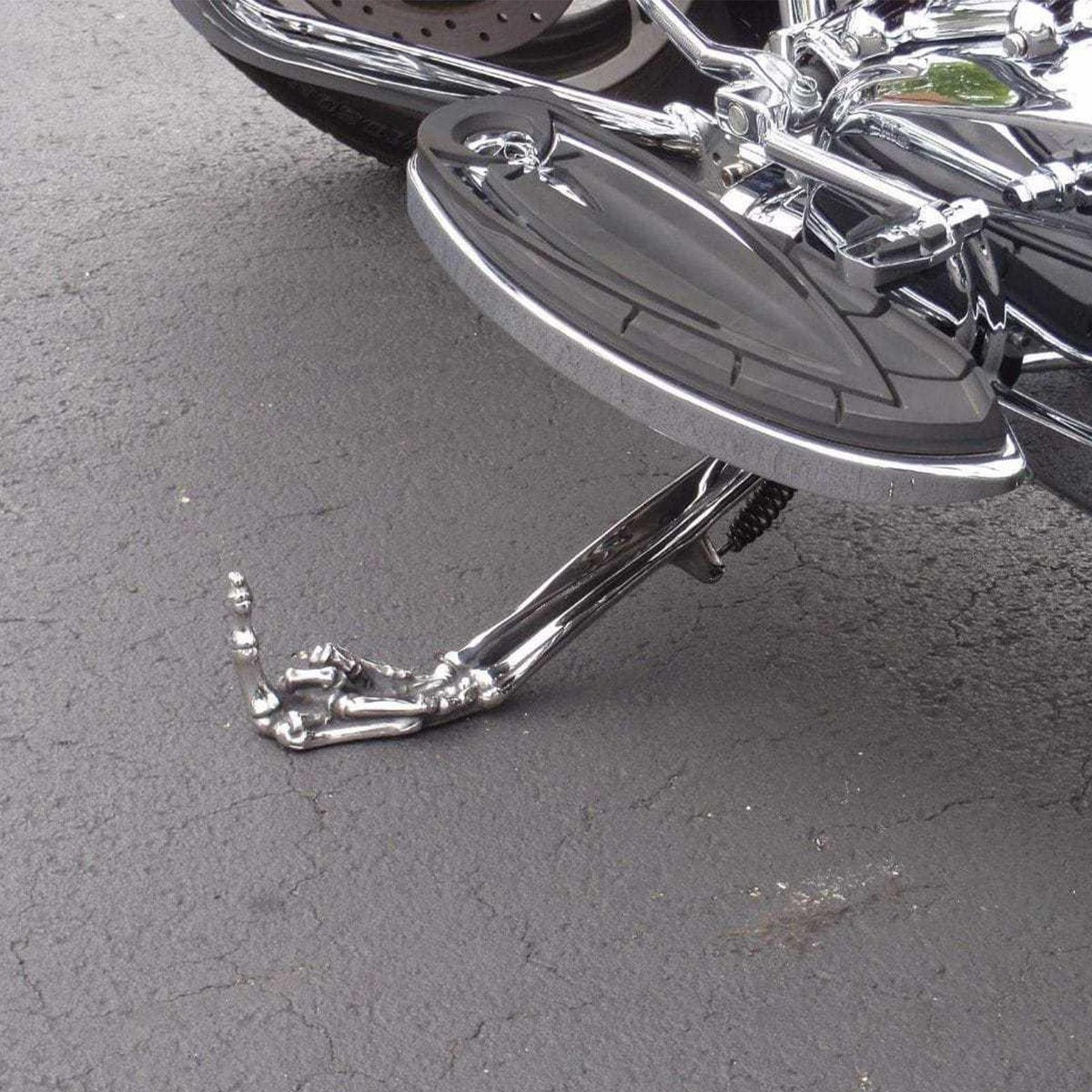 Adorn Bear Skeleton Paw With Middle Finger Motorcycle Kickstands