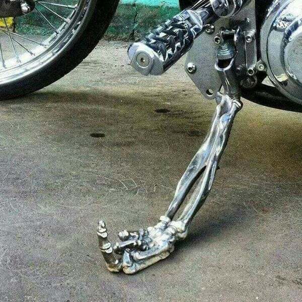 Adorn Bear Skeleton Paw With Middle Finger Motorcycle Kickstands