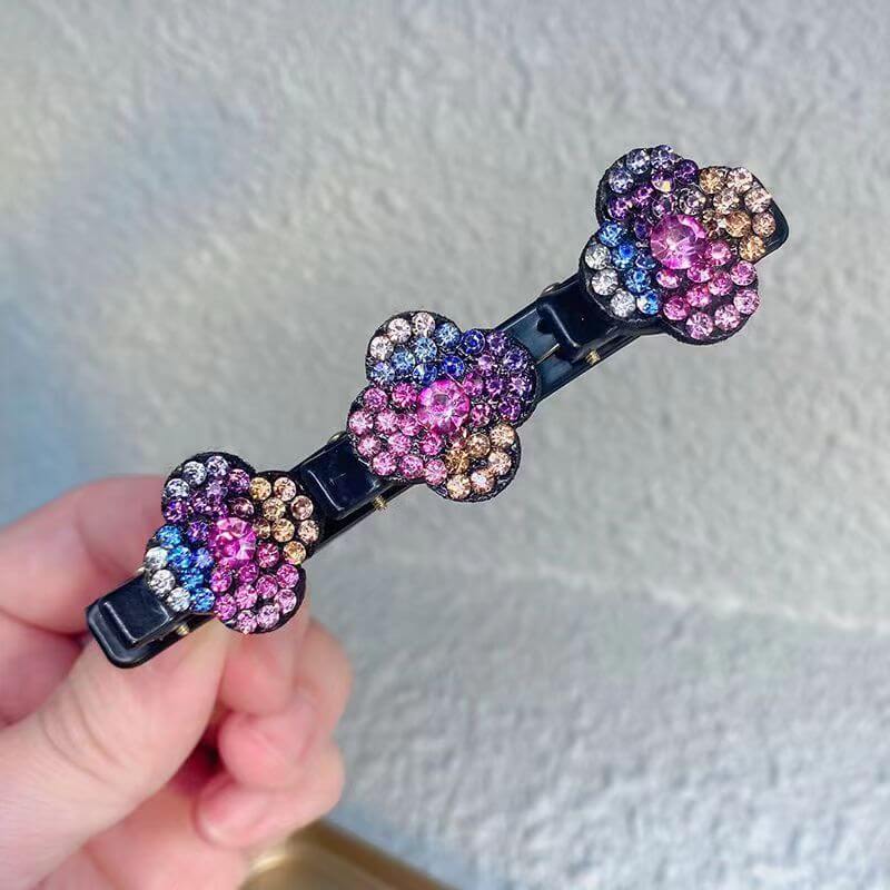 Ailiboats Sparkling Crystal Stone Braided Hair Clips