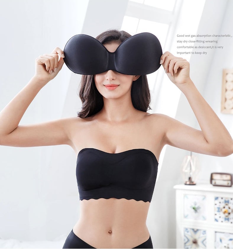 Allcstatime Ice Silk Non-slip Tube Top Strap Bra