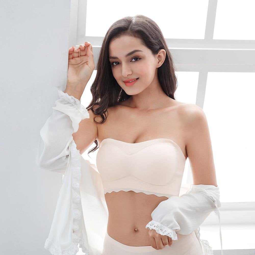 Allcstatime Ice Silk Non-slip Tube Top Strap Bra