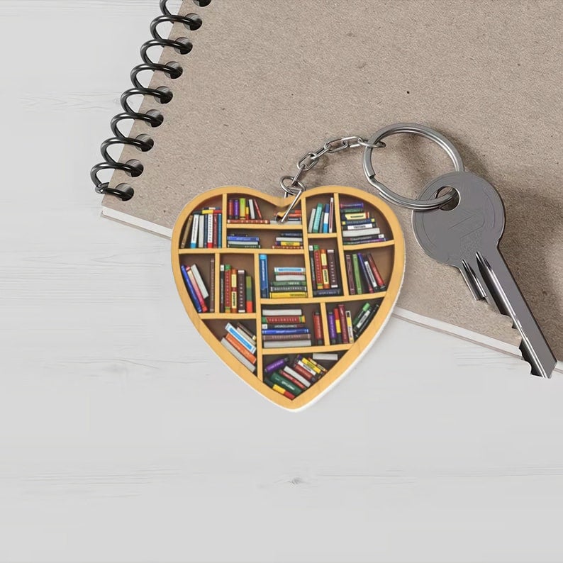 Angel-coming Book Lovers Heart Ornament