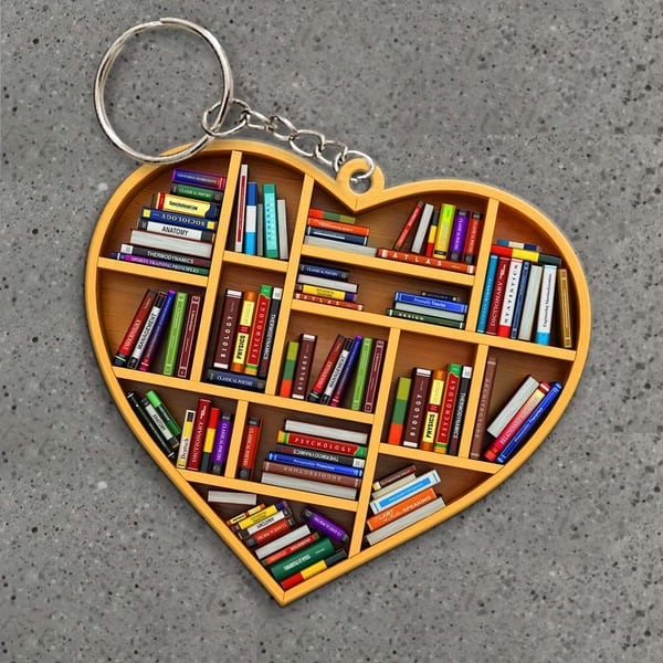 Angel-coming Book Lovers Heart Ornament