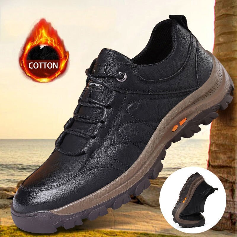 Artanner Men's Casual Hand Stitching Leather Big Size Shoes