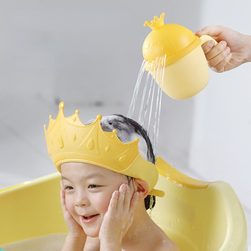 Baby Shower Cap Bath and Shampoo, Protect Eyes Baby Care Crown Head Cap