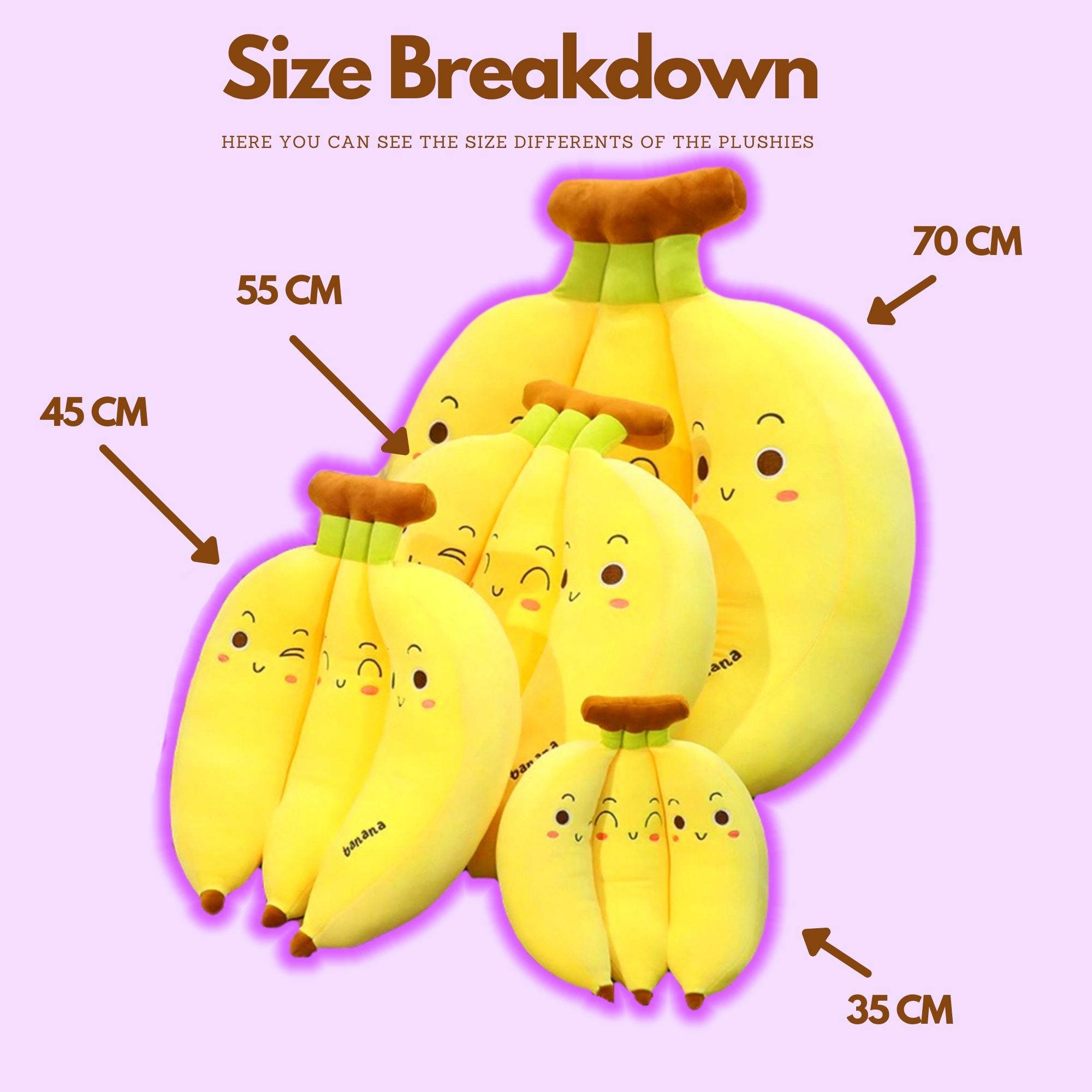 Banana Kawaii Stuffed Plush Pillow