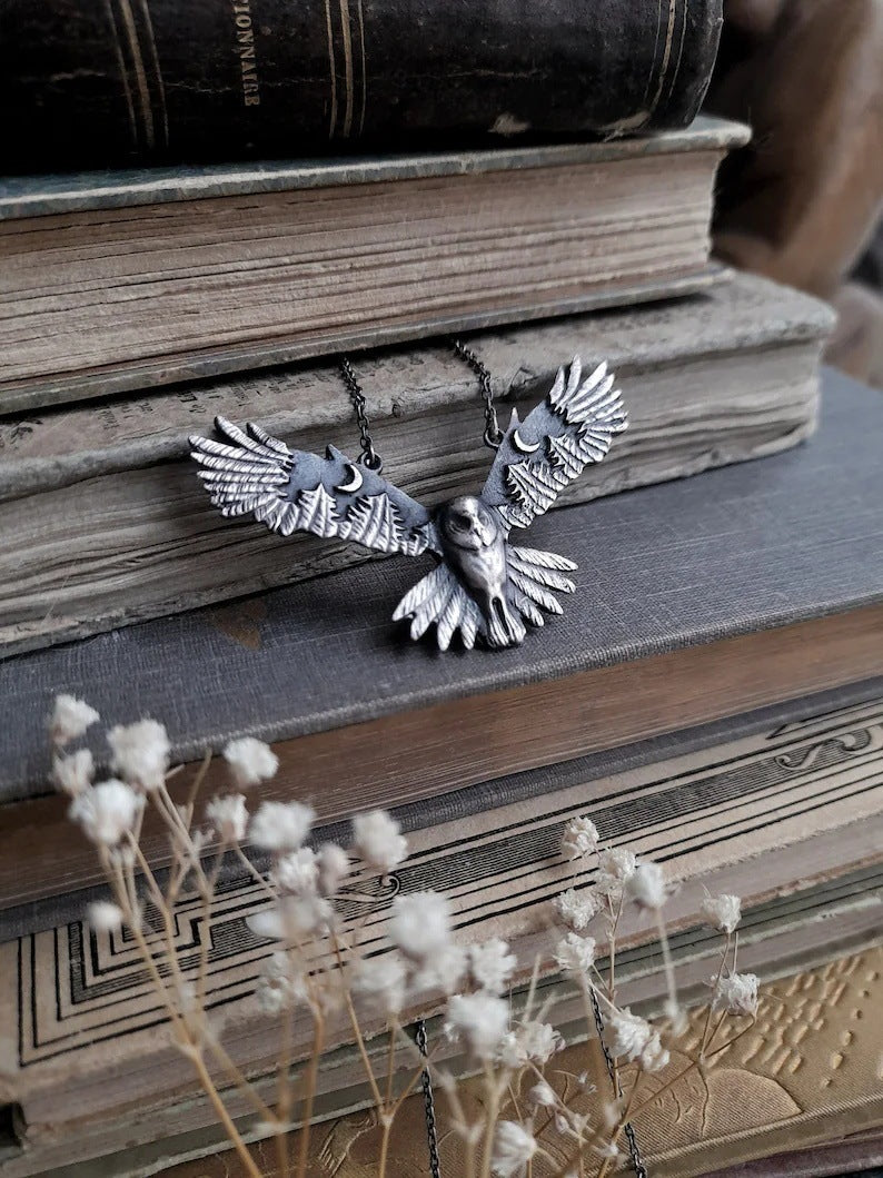 BARN OWL FOREST MOON NECKLACE