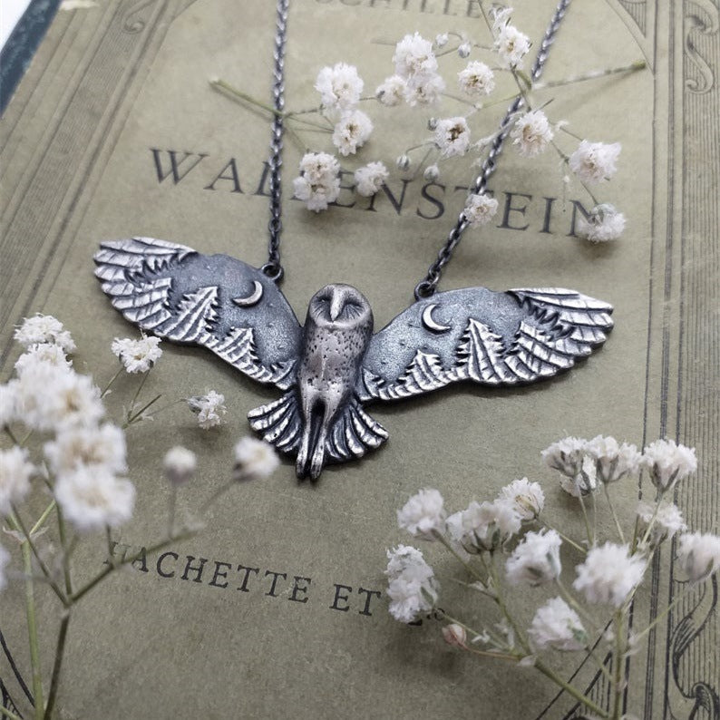 BARN OWL FOREST MOON NECKLACE