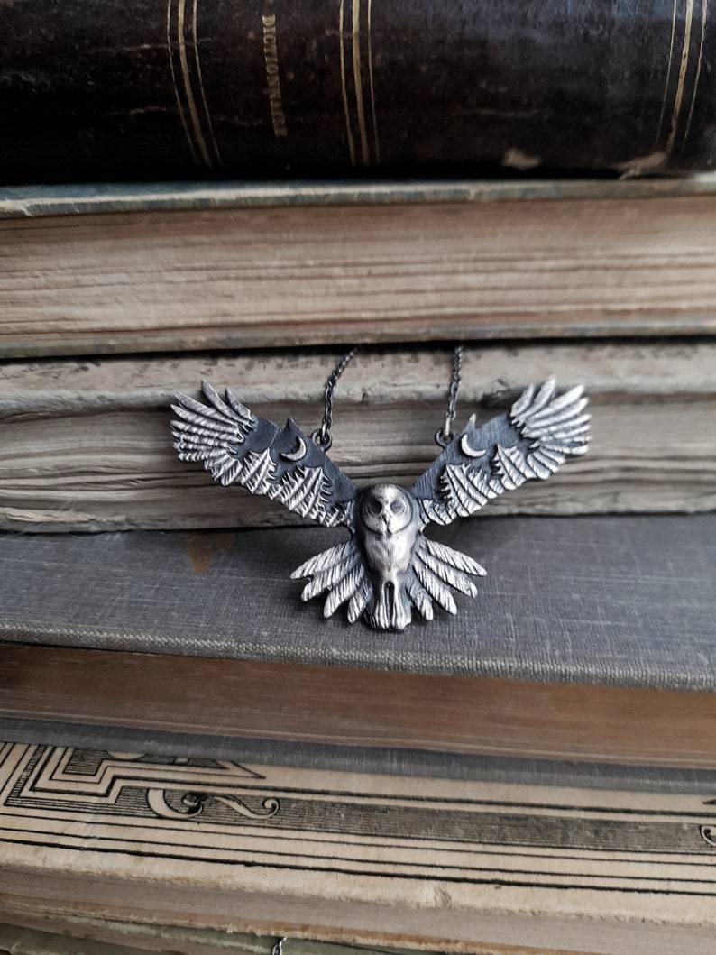 BARN OWL FOREST MOON NECKLACE