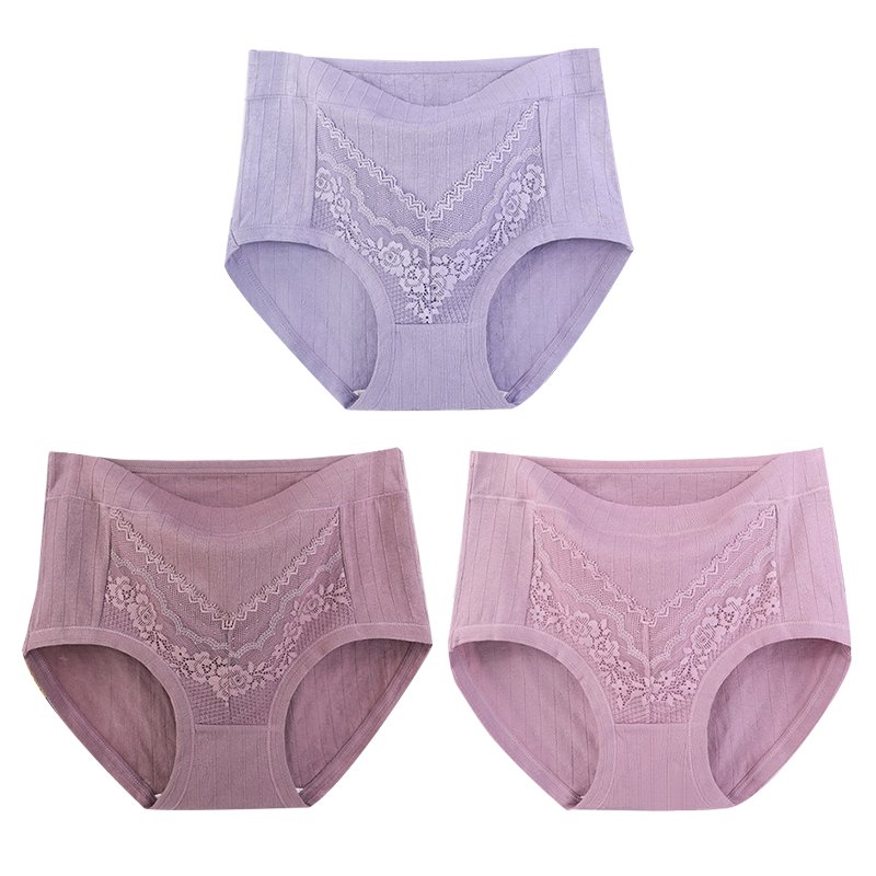 Becaucome 2022 Newest Plus Size LeakProof Lace Cotton Panties 6XL