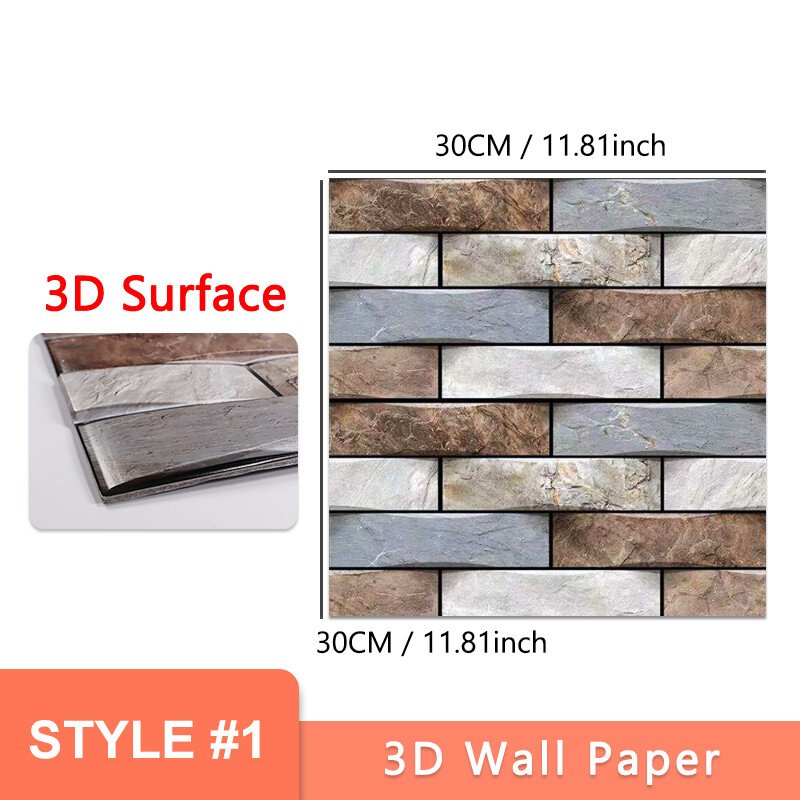 BFCM Sale - 30% Off - 10Pcs 3D Peel and Stick Wall Tiles(12x12 inches)