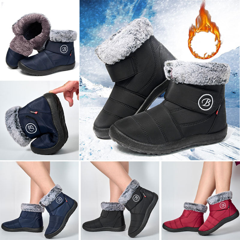 (Black Friday SALE 49% OFF) New Women's Winter Non-Slip Waterproof Boots Casual Fur-lined Hook-Loop Snow Boots