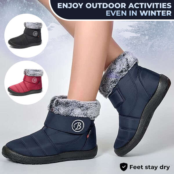 (Black Friday SALE 49% OFF) New Women's Winter Non-Slip Waterproof Boots Casual Fur-lined Hook-Loop Snow Boots