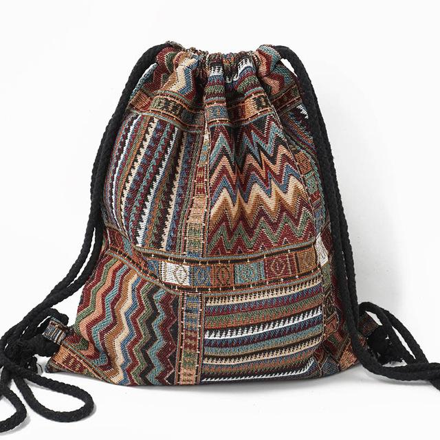 Boho Aztec Drawstring Bags