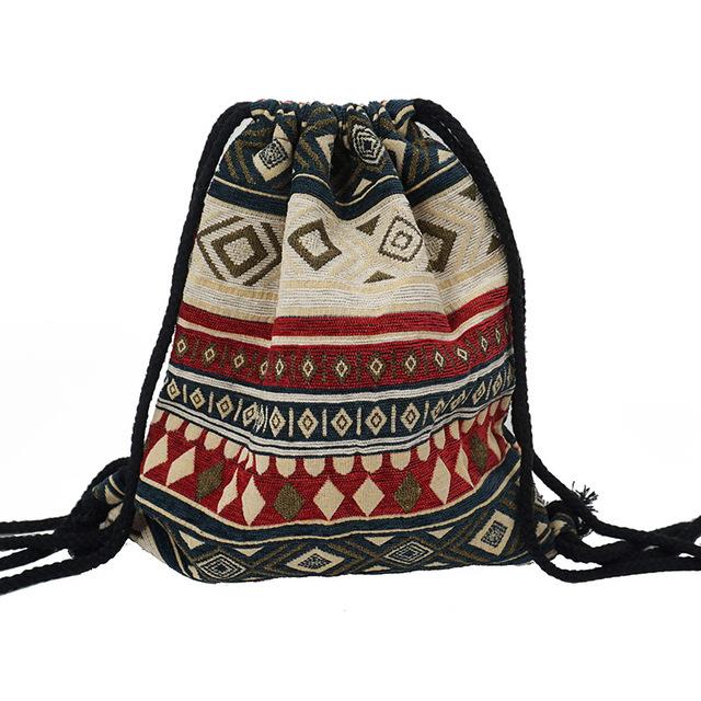 Boho Aztec Drawstring Bags