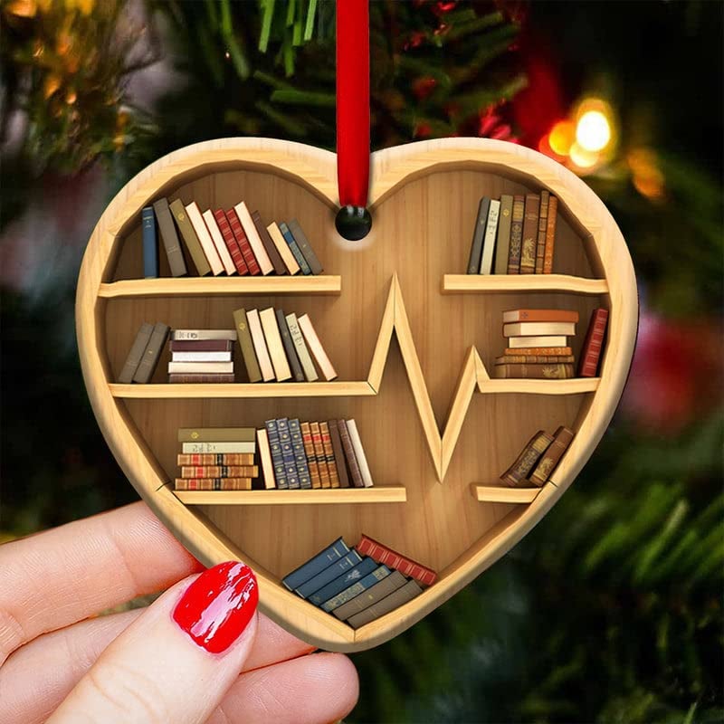 Book Lovers Heart Ornament