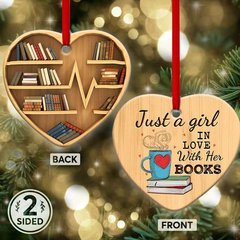 Book Lovers Heart Ornament