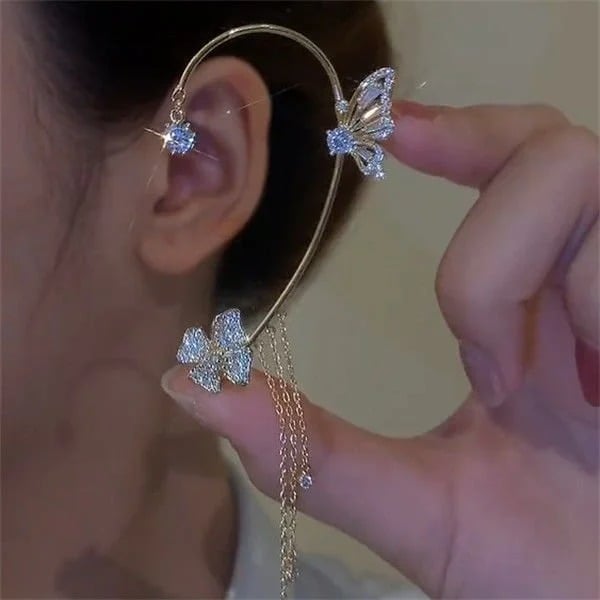 Butterfly Tassel Style Zircon Earrings Perfect Gift