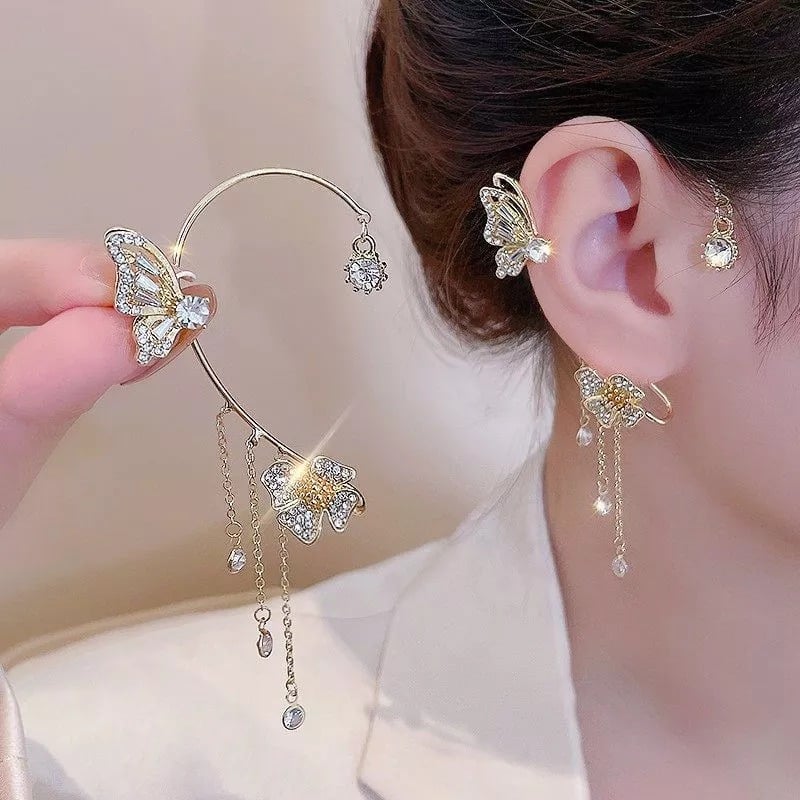 Butterfly Tassel Style Zircon Earrings Perfect Gift