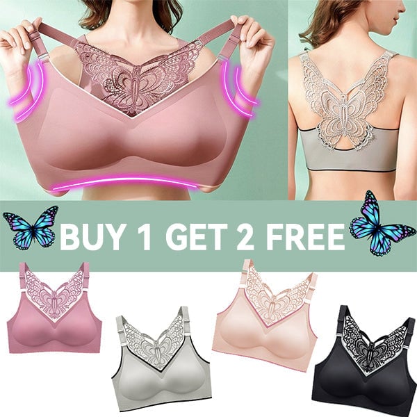 Buy 1 Get 2 Free - BUTTERFLY EMBROIDERY WIREFREE BRA