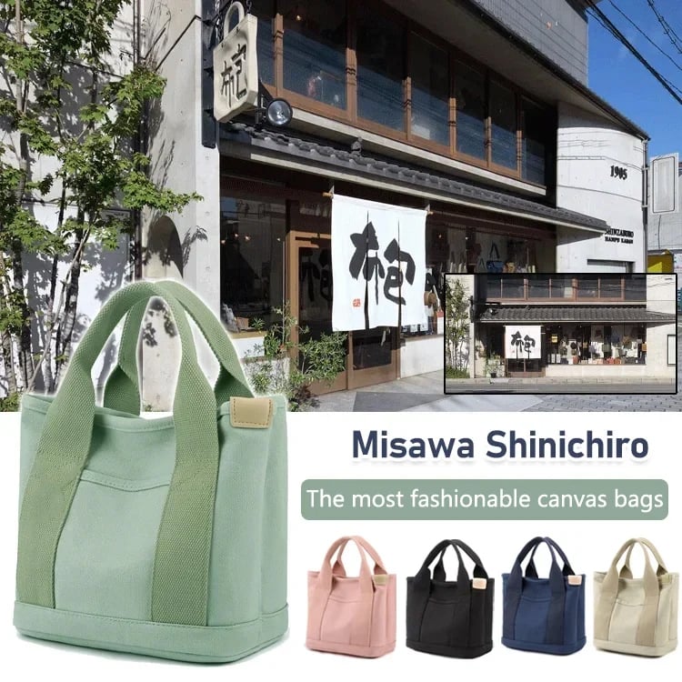 Calendarm [Japanese handmade] Large capacity multi-pocket handbag