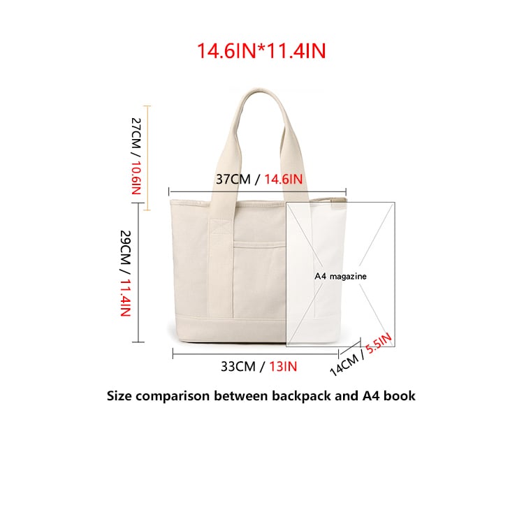 Calendarm [Japanese handmade] Large capacity multi-pocket handbag