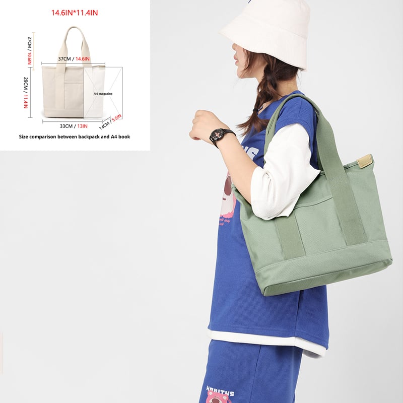 Calendarm [Japanese handmade] Large capacity multi-pocket handbag