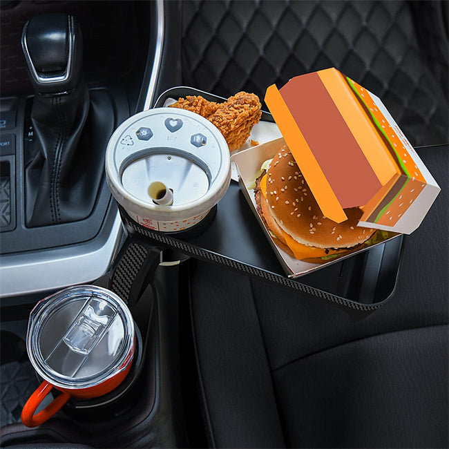 Car Cup Holder Expander Tray, 360° Rotation Detachable Table Car Cup Holder Adapter