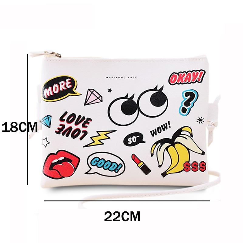 Cartoon Printed Graffiti Handbag