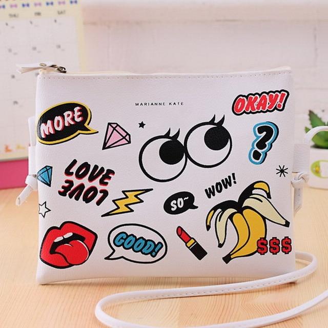 Cartoon Printed Graffiti Handbag