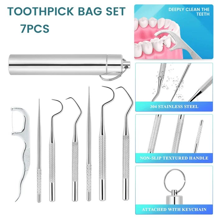 CHRISTMAS PRE SALE - Stainless Steel Toothpick Set 7pcs - BUY 2 GET 1 FREE