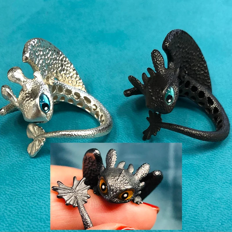 (Christmas Sale Buy 1 Get 1 Free) Adjustable Toothless Couple Rings