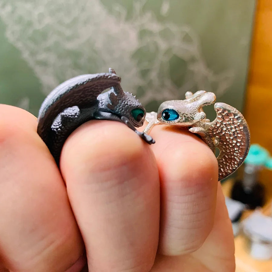 (Christmas Sale Buy 1 Get 1 Free) Adjustable Toothless Couple Rings