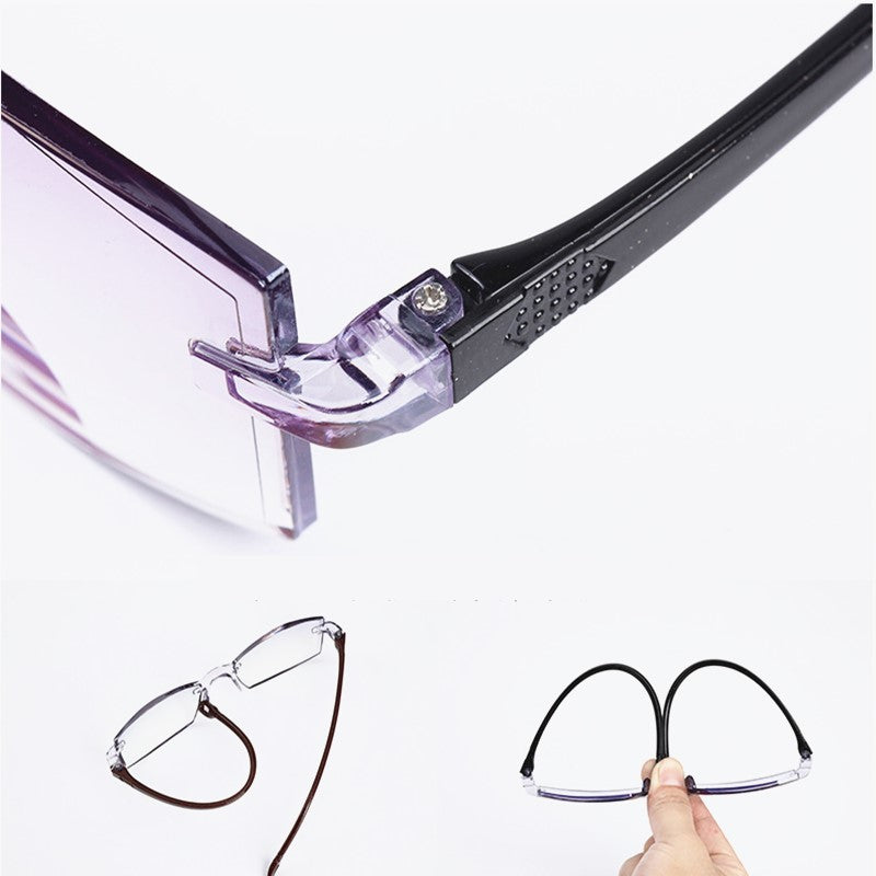 Color Glint Sapphire high hardness anti blue light intelligent dual focus reading glasses