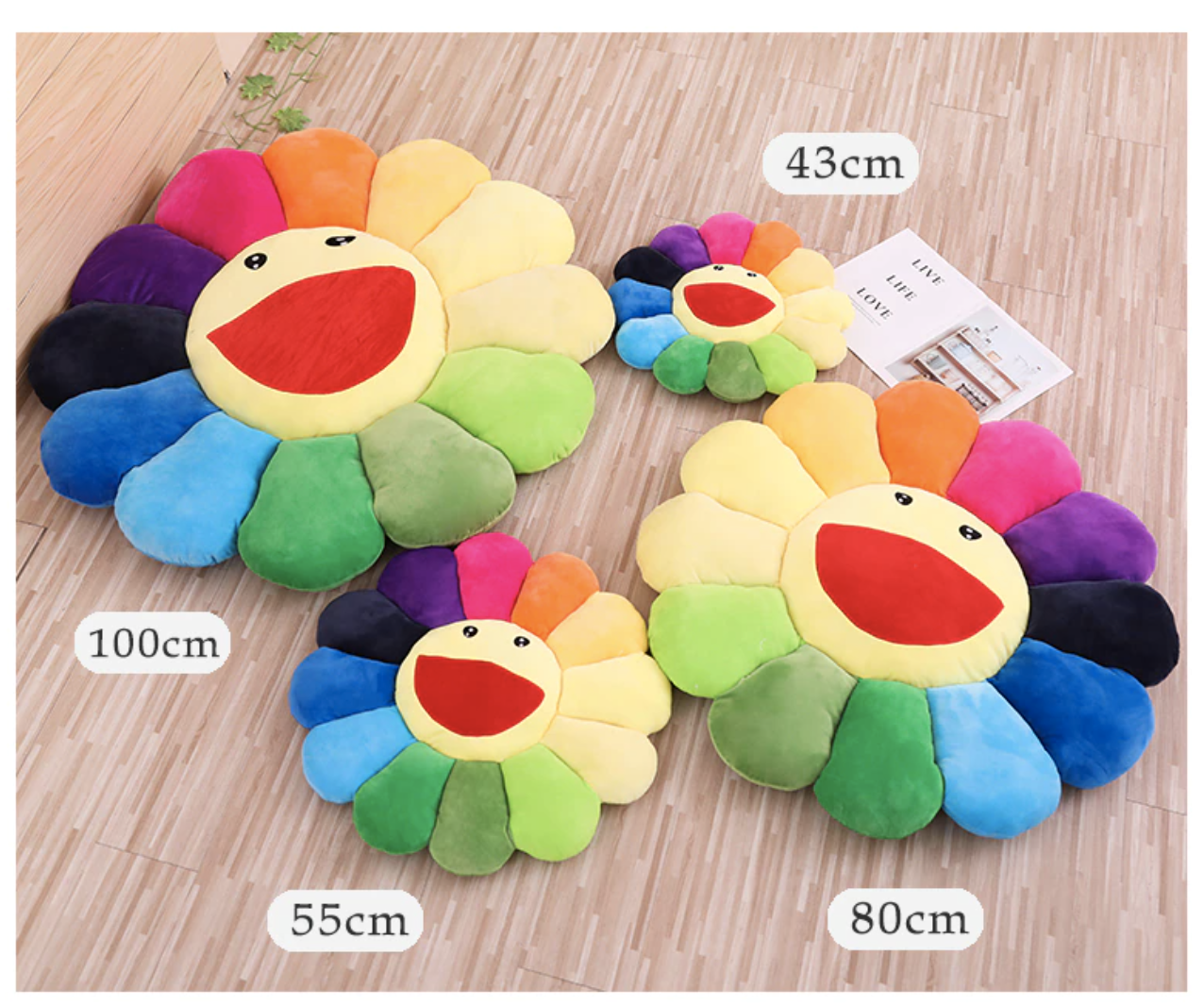 Colorful Sunflower Plush Pillow