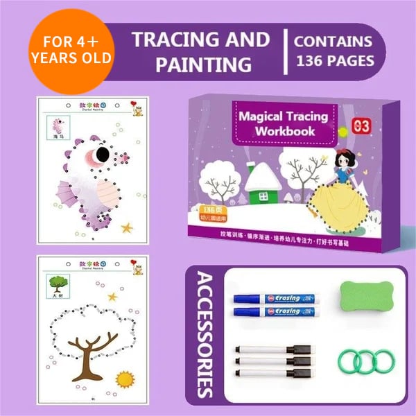 Coordinateh Last Day Special Sale 49% OFF -- Magical Tracing Workbook Set