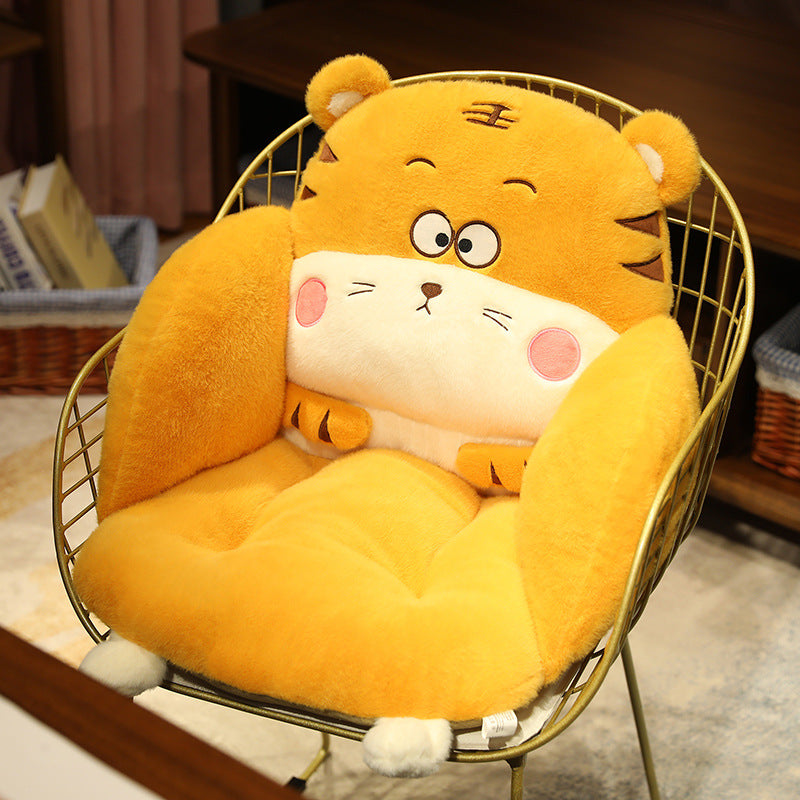 Cute Animals Chair Cushion Tiger Plush Seat Cushion